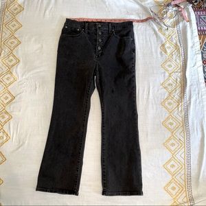 EUC Sz 30 Madewell Cali-Denim kick flare faded black button fly jeans